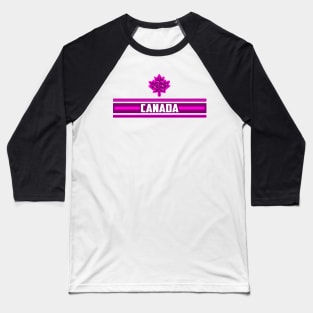 Maple Leaf Canada - Falling Fuchsia Baseball T-Shirt